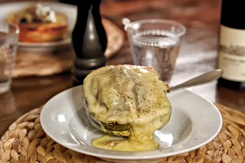 Gorgonzola-Kürbis mit Semmelstoppelpilzen und Maronenröhrlingen